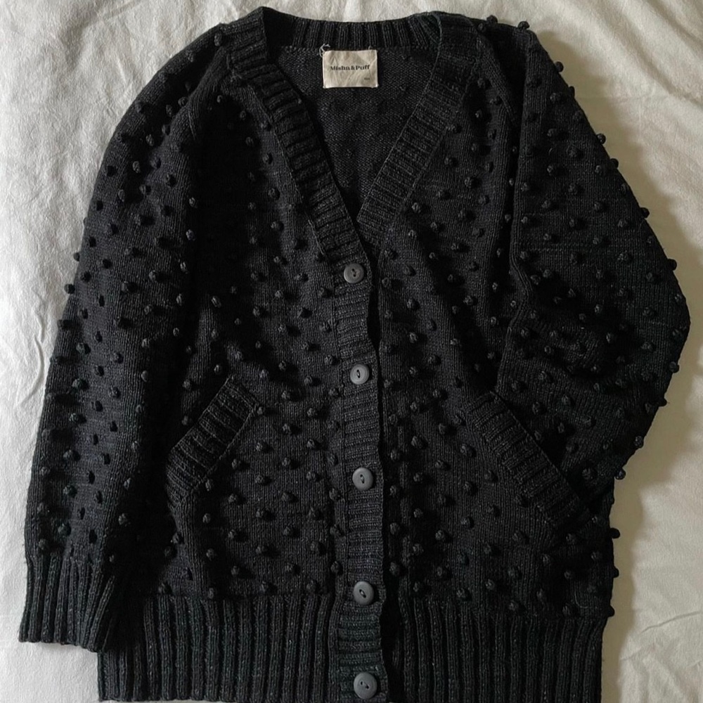 Misha and Puff Long popcorn cardigan Carbon size Xs/s